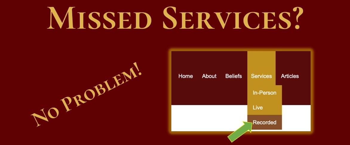 MBC records our services in both video and audio, and posts them here for your viewing.